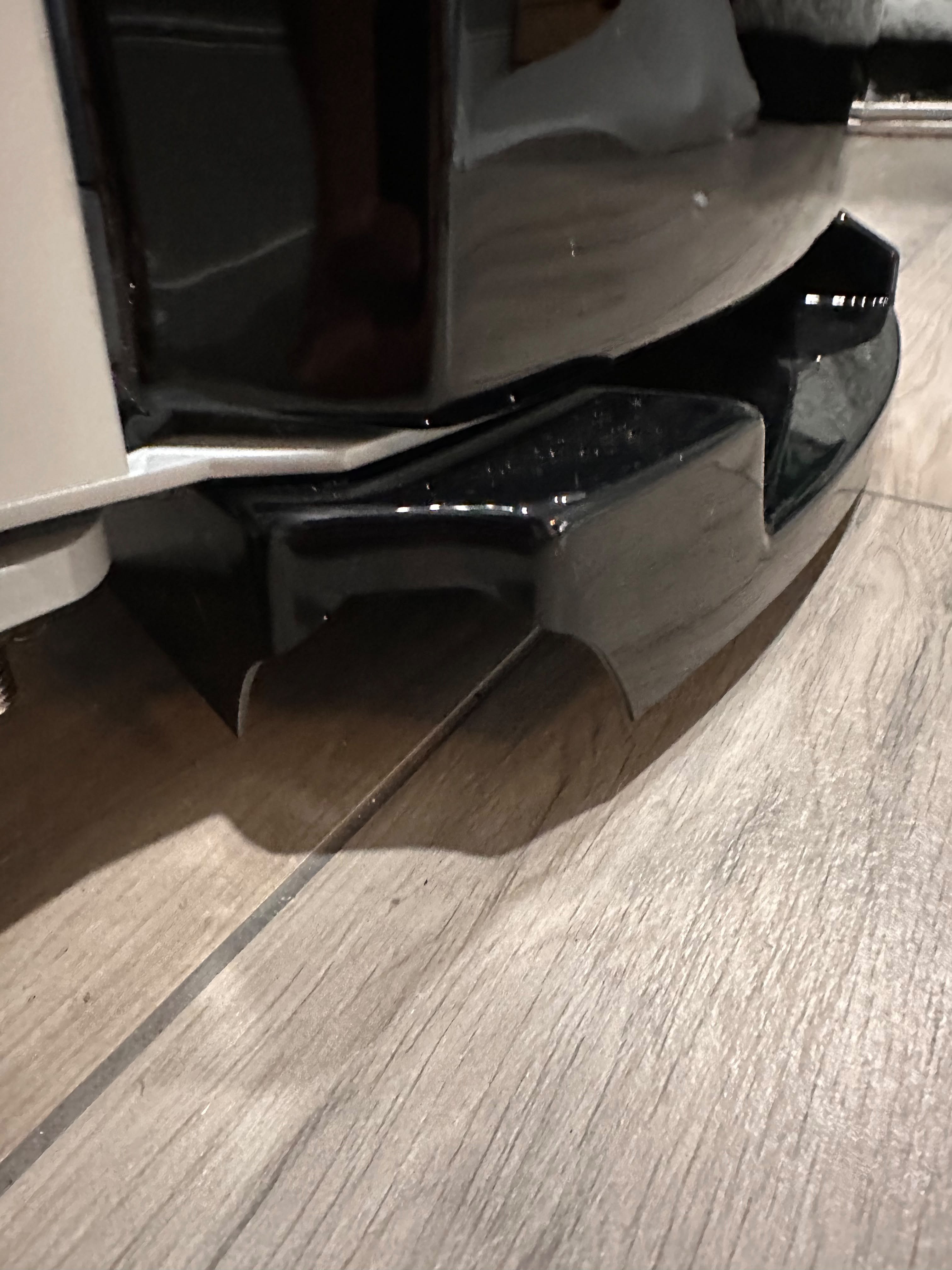 A close, privacy-safe view of the standalone booth base where it meets the floor
