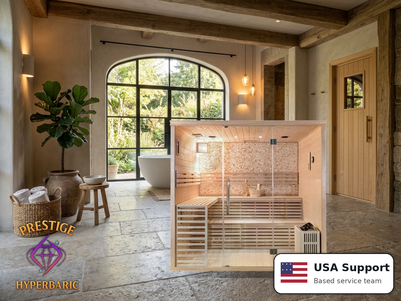 Prestige Wellness Mosaic Steam Family B Sauna lifestyle product image
