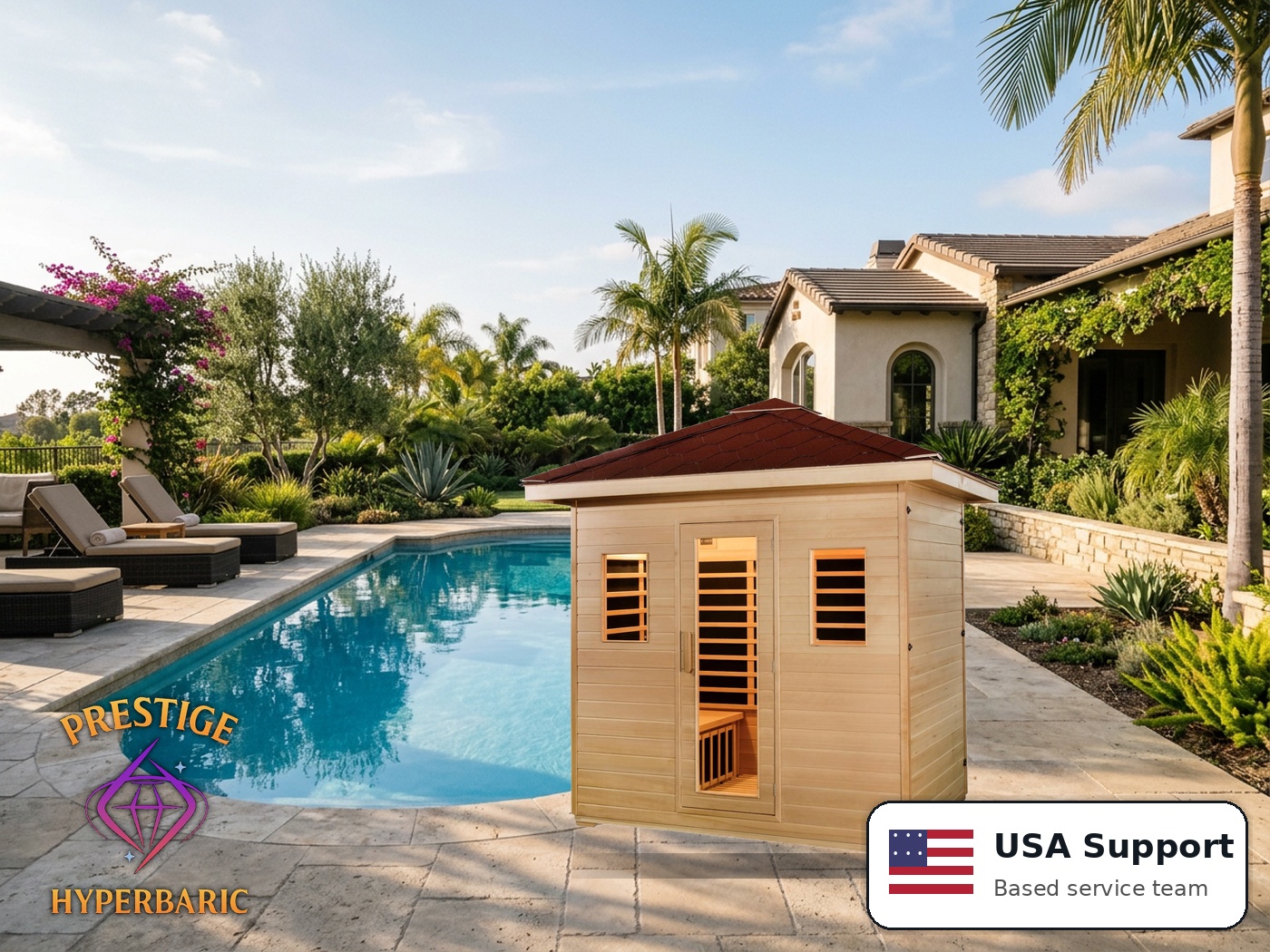 Prestige Wellness Outdoor Carbon Trio Sauna lifestyle product image