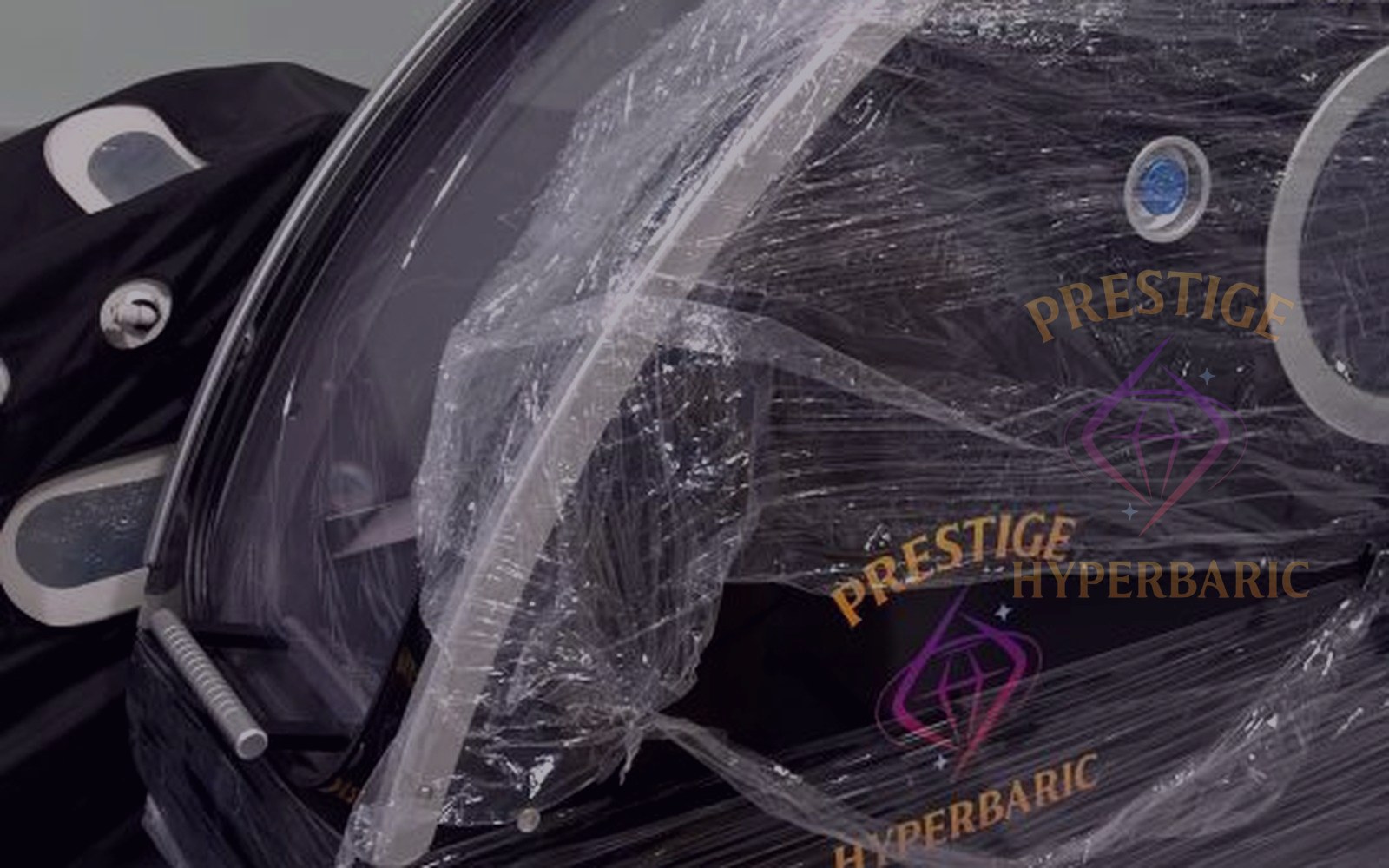 Prestige Grand Vessel of Power Pro tube-shape 2.5 ATA hardshell chamber in the showroom