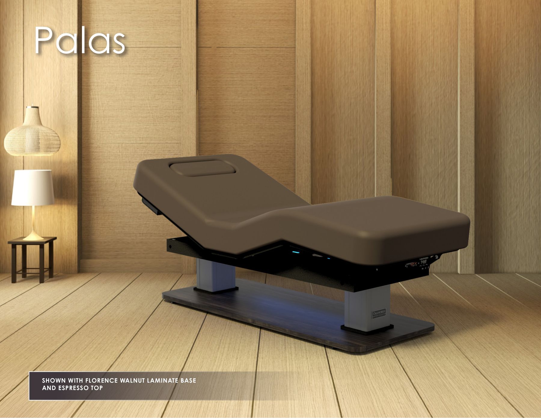 Palas SHOWN WITH FLORENCE WALNUT LAMINATE BASE AND ESPRESSO TOP