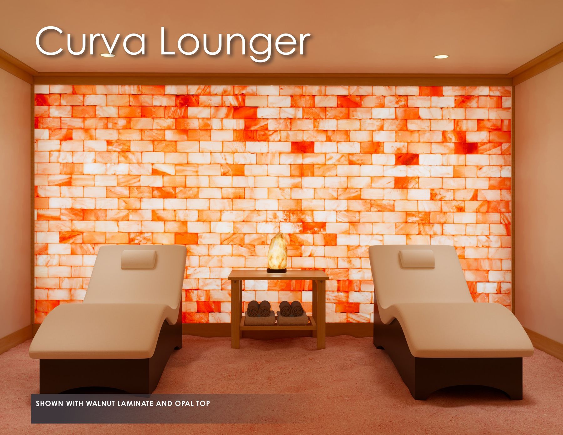 Curva Lounger SHOWN WITH WALNUT LAMINATE AND OPAL TOP